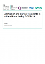 Admission and Care of Residents in a Care Home during COVID-19: Version 2 [Updated 19/06/20]